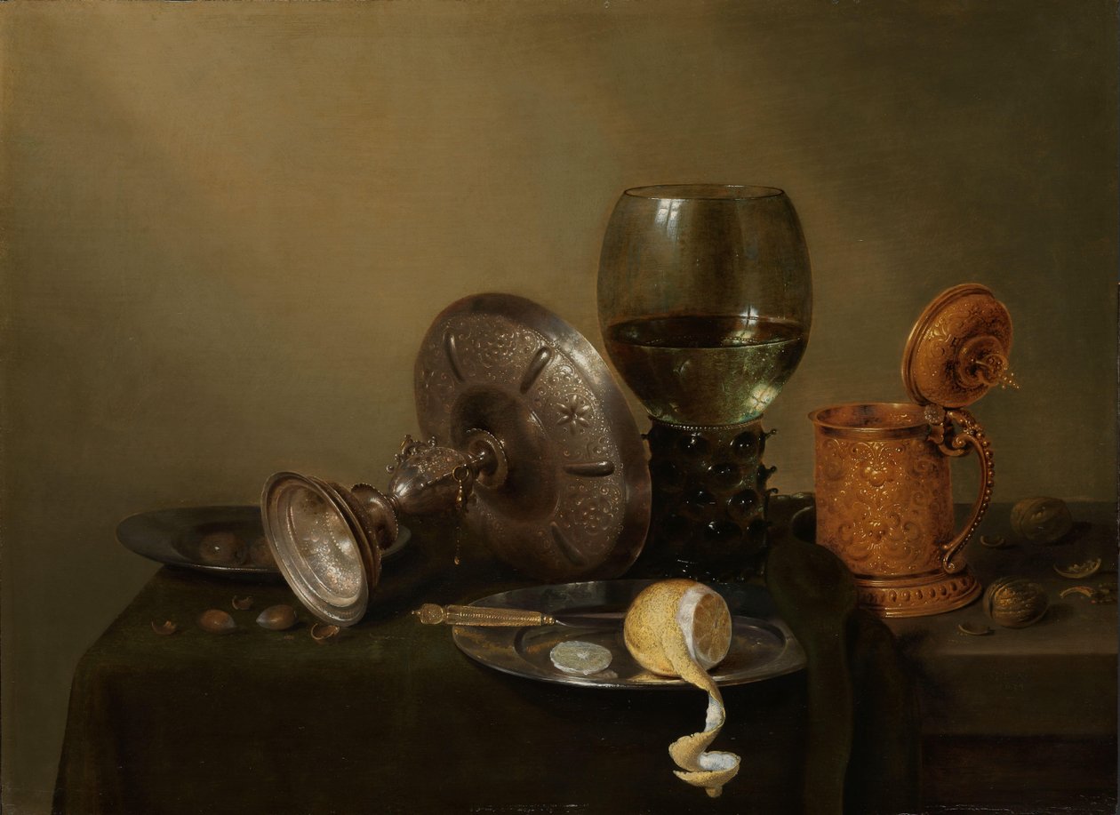 Nature morte avec une chope de bière dorée - Willem Claesz. Heda