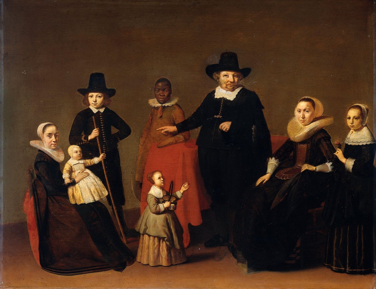 Groupe familial avec un homme noir - Willem Cornelisz Duyster