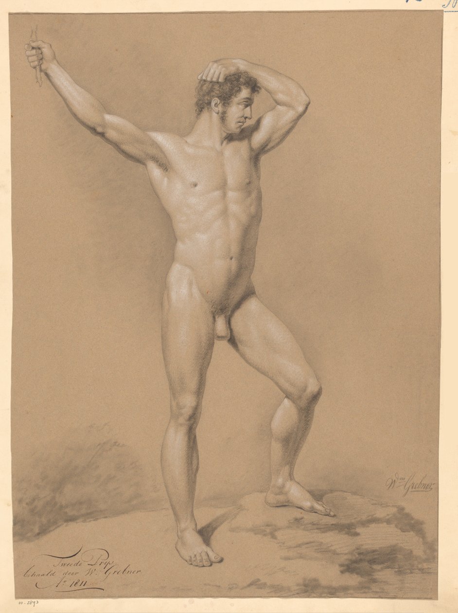Homme nu debout, vu de face (2e prix 1811) - Willem Grebner