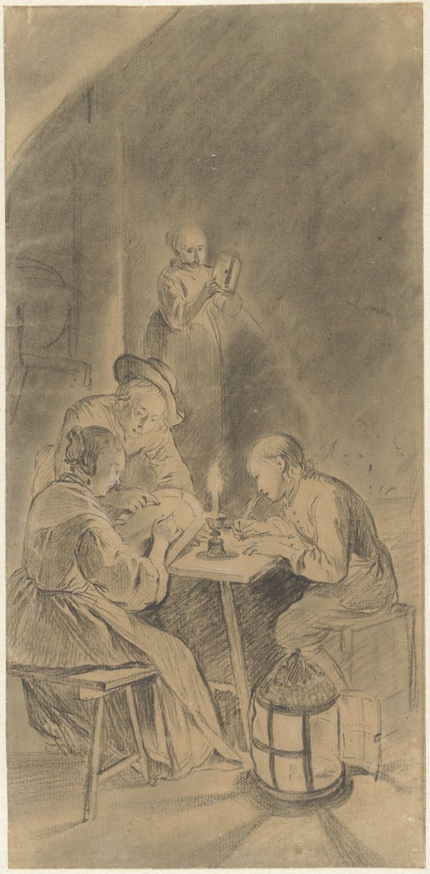 Enseignement à la lumière des bougies - Willem Joseph Laquy