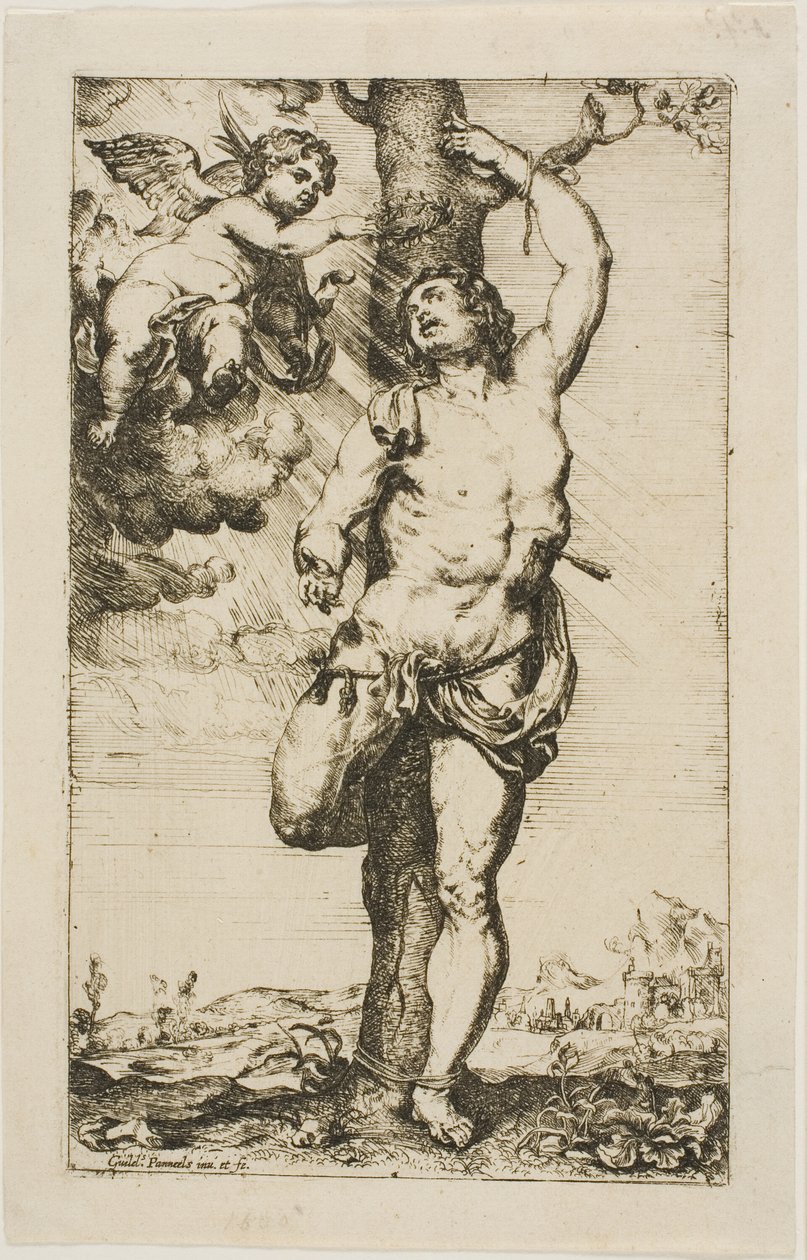 Saint Sébastien couronné par un ange - Willem Panneels