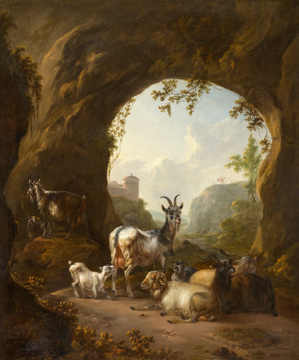 Chèvres et moutons dans une grotte - Willem Pietersz Buytewech