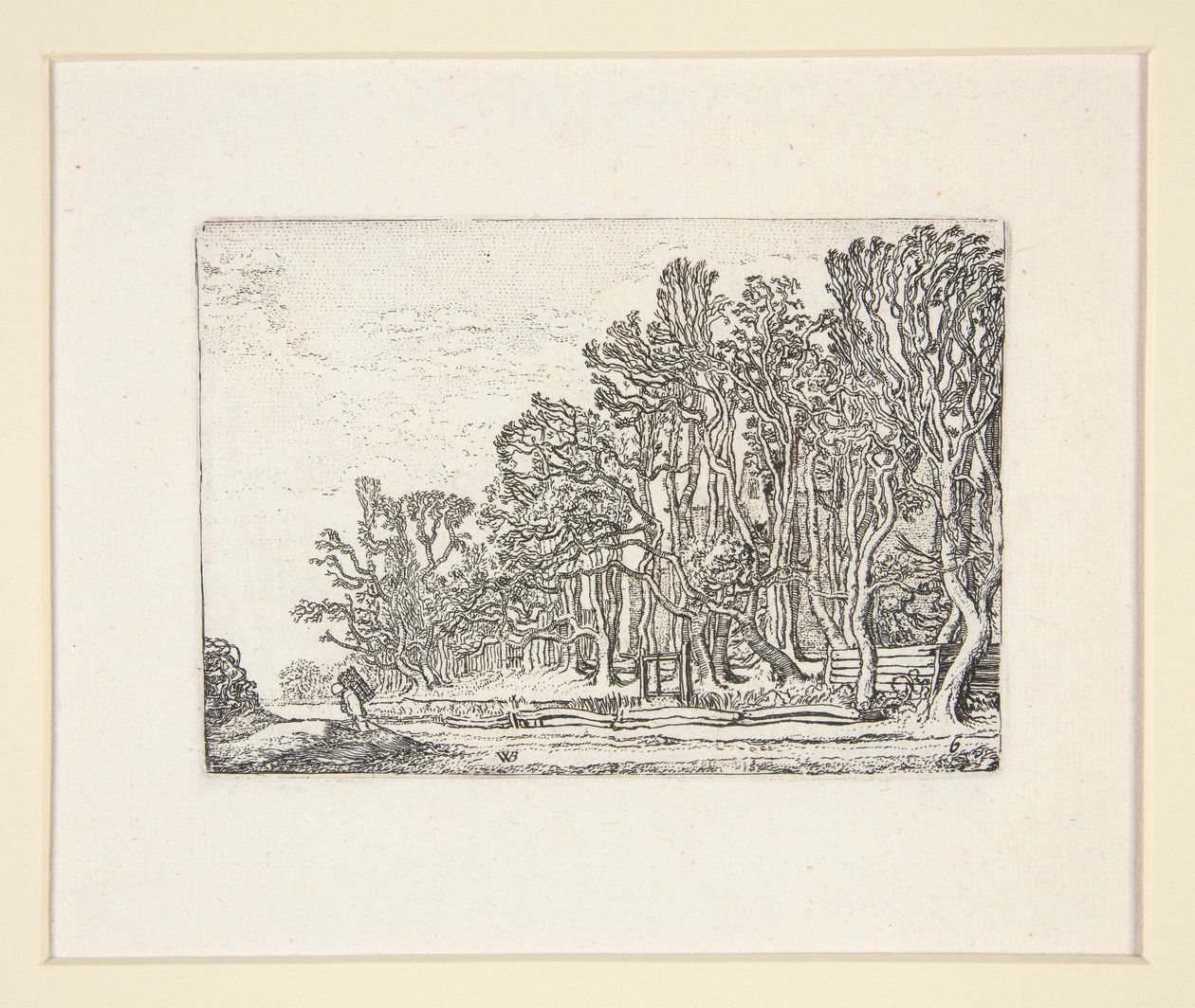 Deux haies de planches, Planche 6 de La série des paysages - Willem Pietersz. Buytewech
