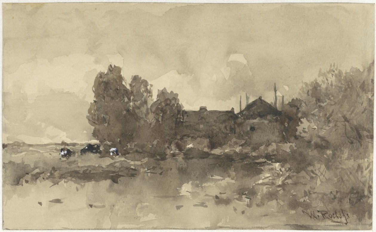 Paysage avec ferme - Willem Roelofs (I)