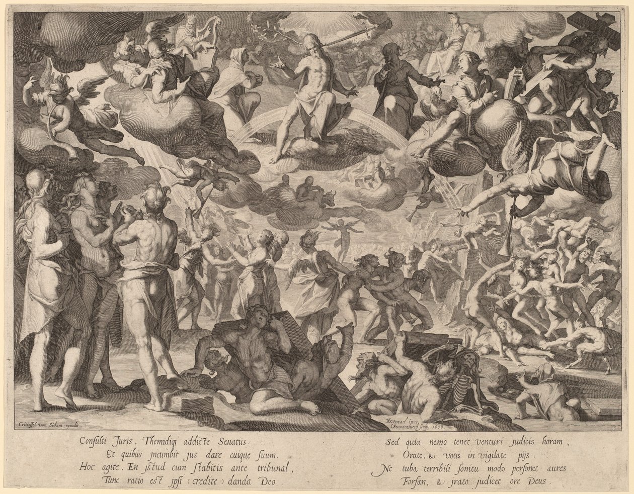 Le Jugement dernier - Willem Swanenburgh, after Joachim Anthonisz Wtewael