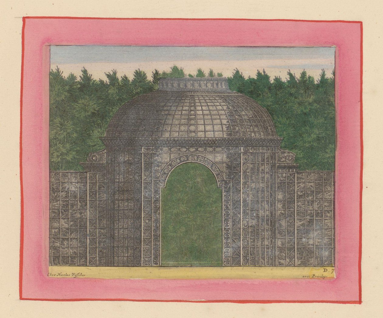 Laubengang mit Tor für eine Hecke in den Gärten von Versailles - Willem Swidde