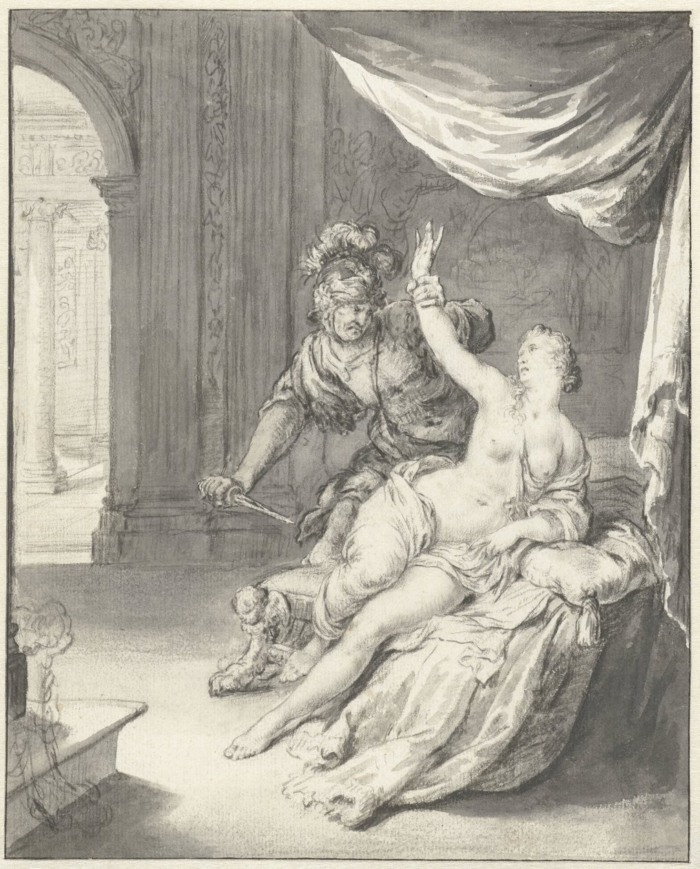 Tarquinius menace Lucrèce - Willem Van Mieris