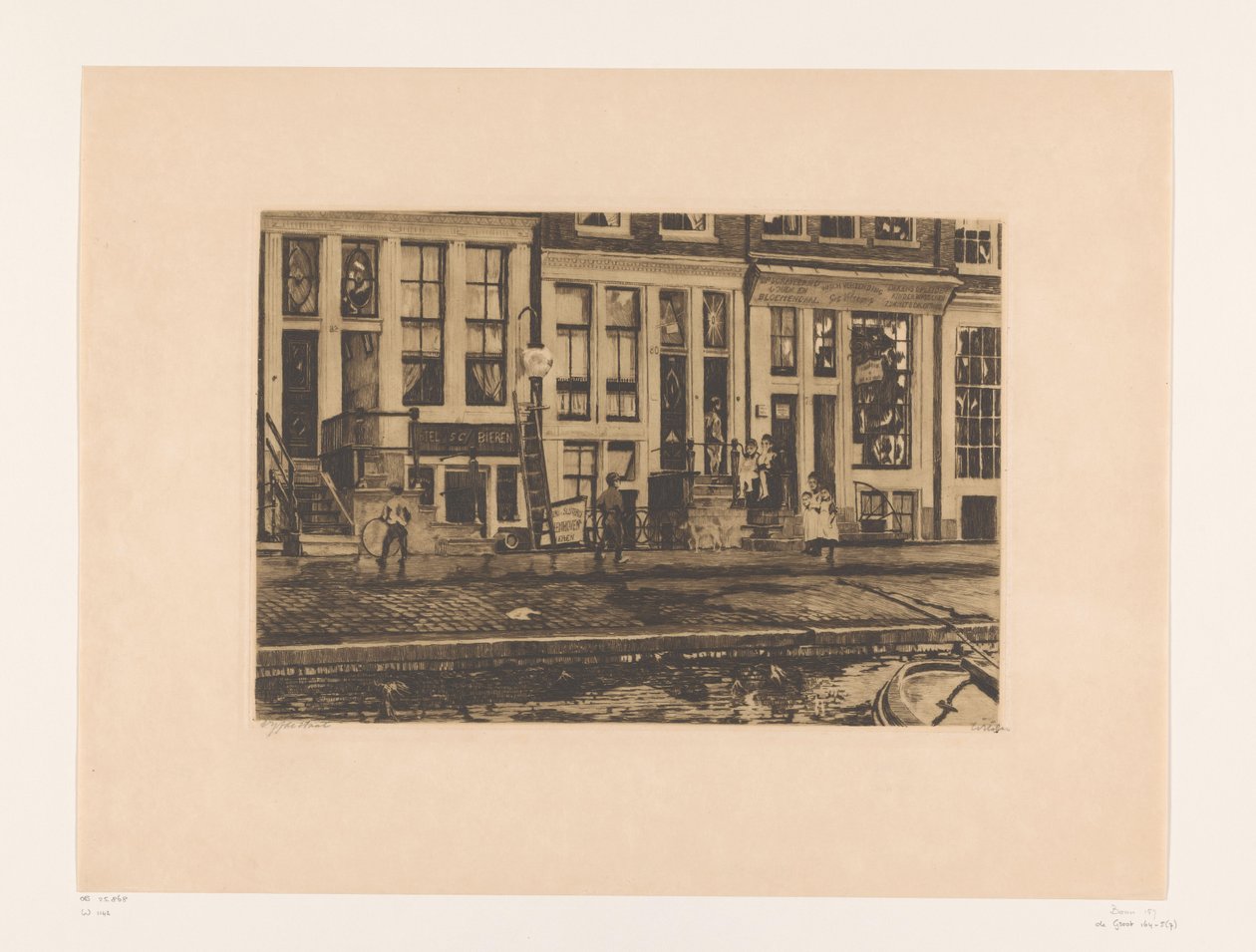 Vue sur Oude Waal à Amsterdam - Willem Witsen (signed by artist)