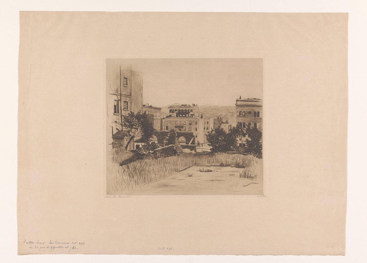Vue de Sutter Street à San Francisco - Willem Witsen (signed by artist)