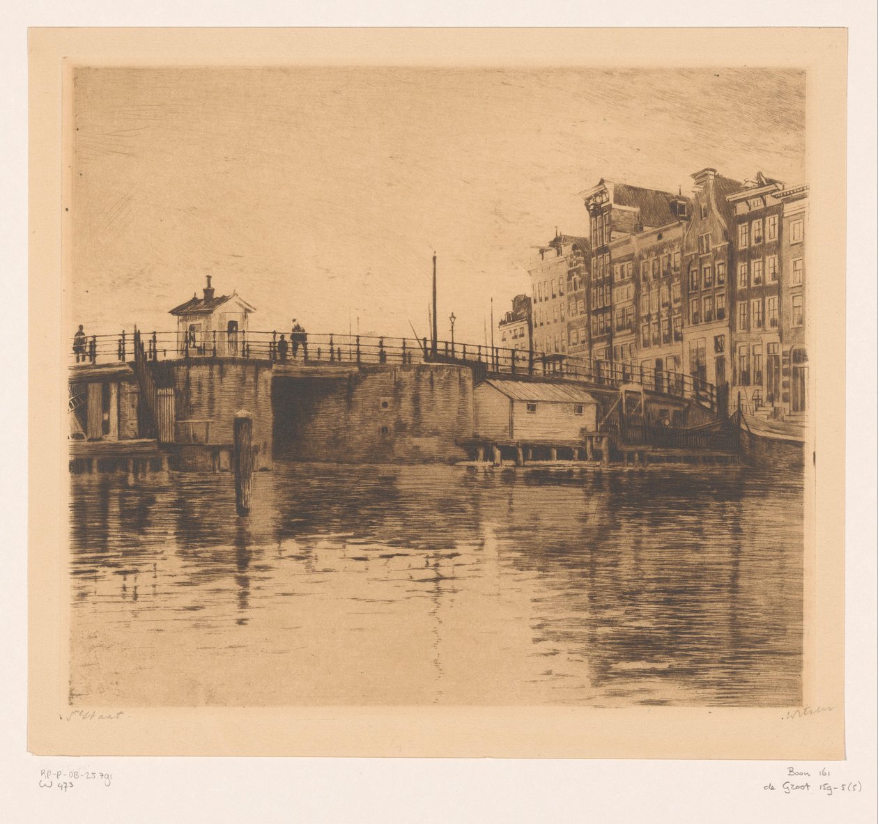 Vue sur la Kraansluis à Amsterdam - Willem Witsen (signed by artist)