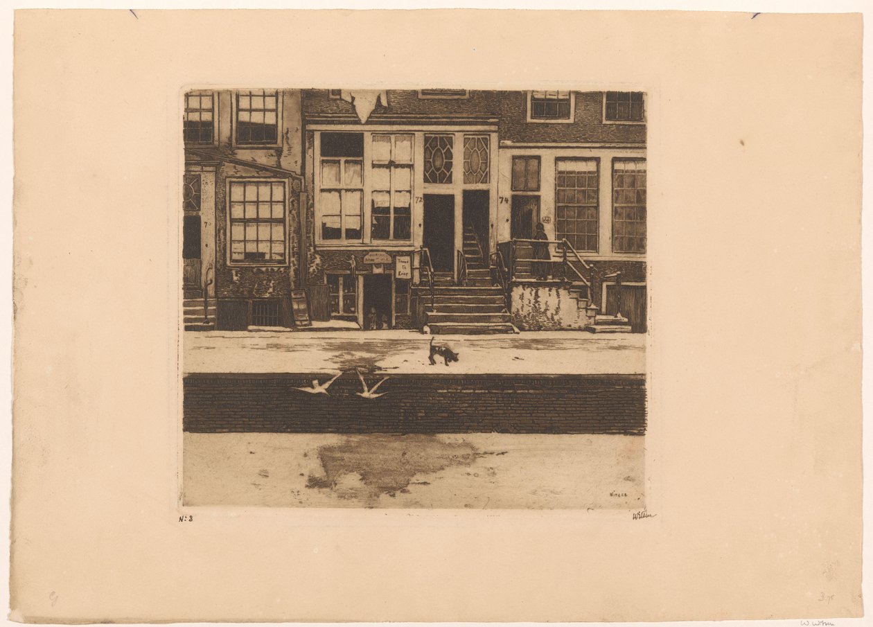 Vue des maisons de canal à Amsterdam - Willem Witsen (signed by artist)