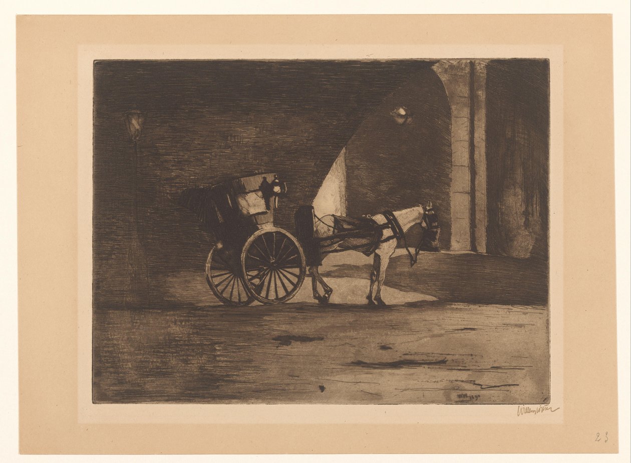 Carrosse sous le pont de Waterloo à Londres - Willem Witsen (signed by artist)