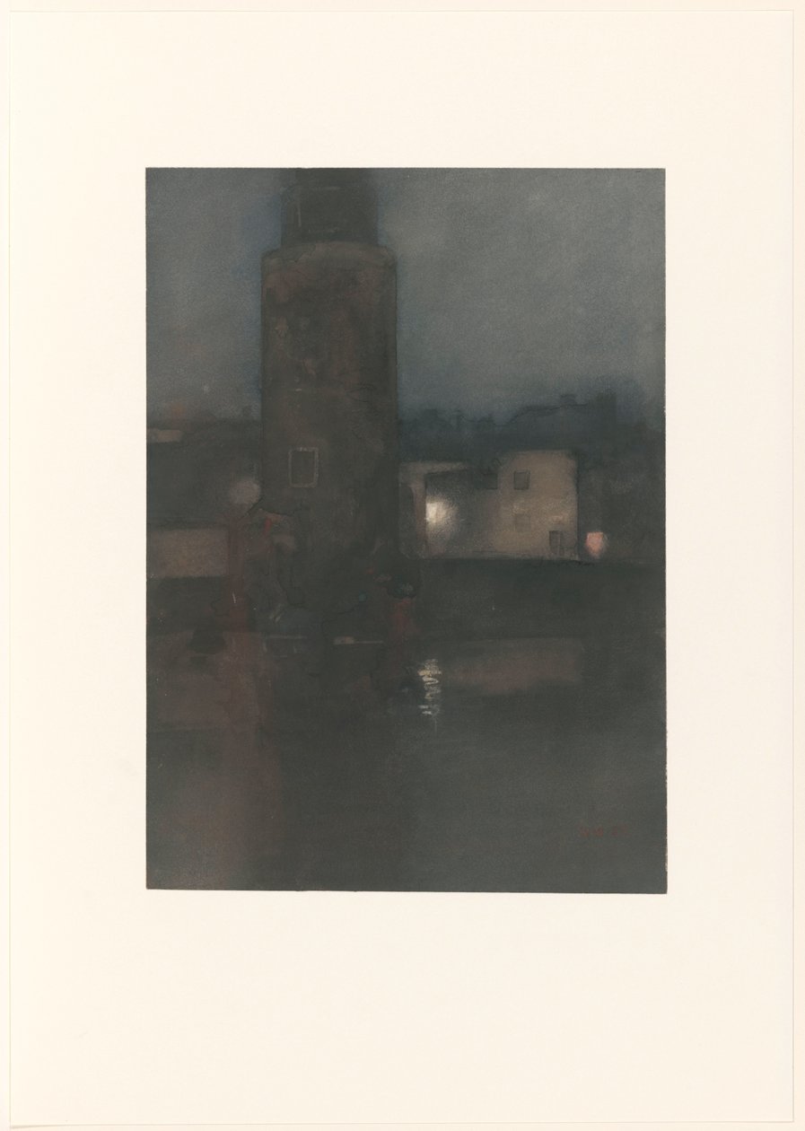 La tour Montelbaan à Amsterdam la nuit - Willem Arnoldus Witsen