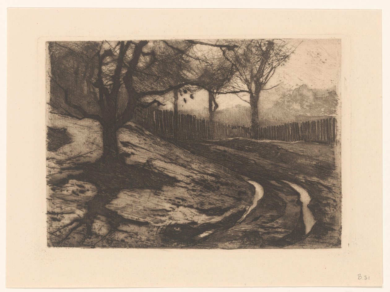 Paysage avec arbres et clôture - Willem Arnoldus Witsen
