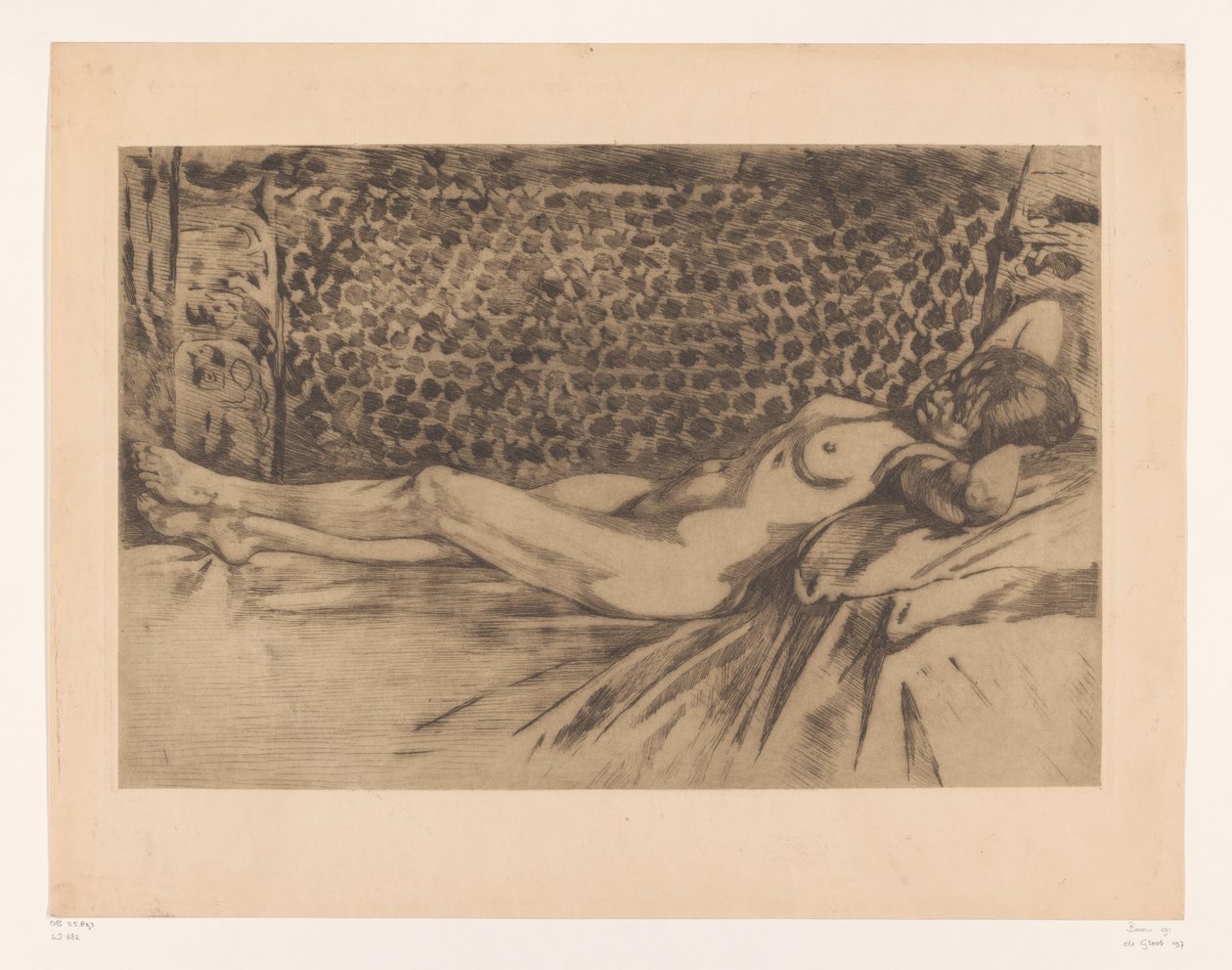 Jeune femme nue allongée sur un banc - Willem Arnoldus Witsen