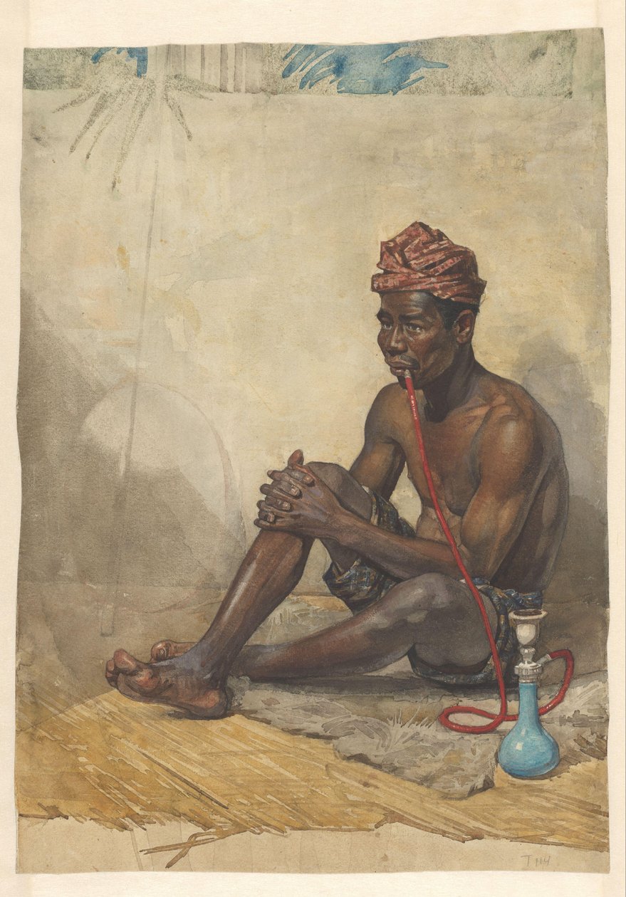 Homme indien assis avec une pipe à eau - Willem Witsen