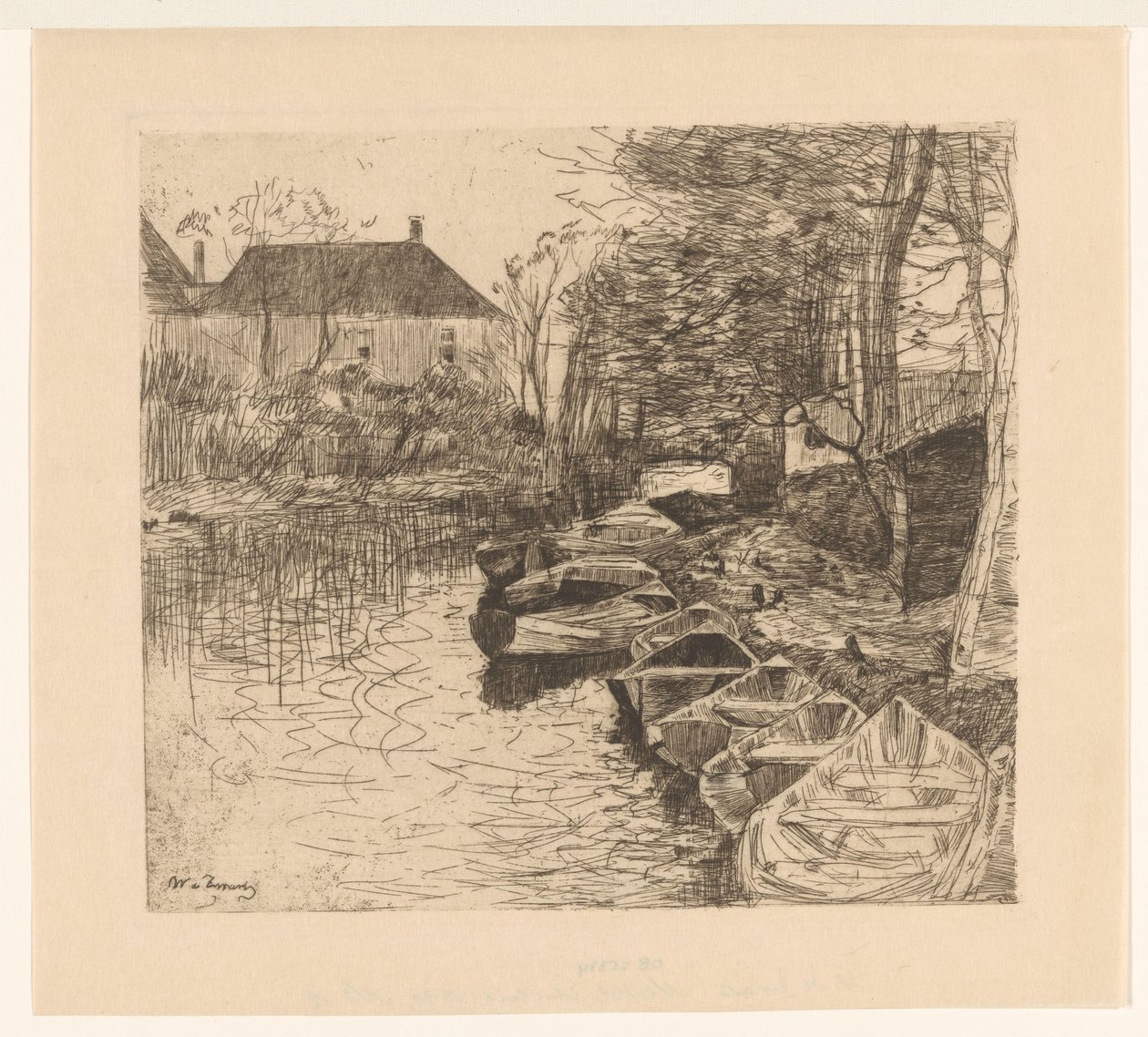 Canal avec bateaux à rames - Willem de Zwart