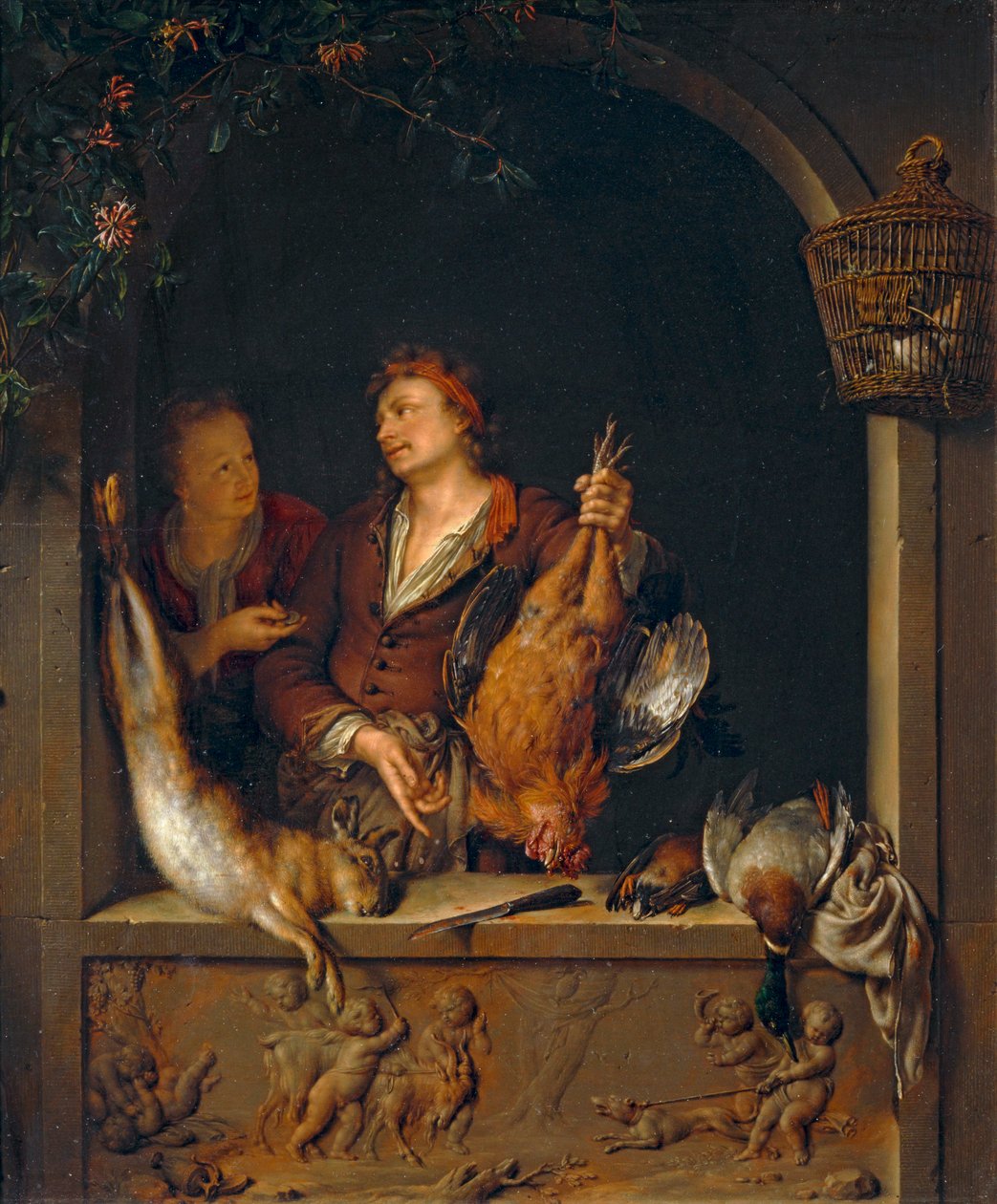 Le Marchand de gibier, dit aussi Le Rôtisseur … - Willem van (after) Mieris
