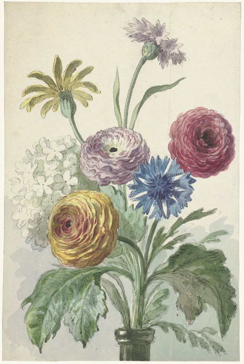 Bouquet de fleurs dans le col d