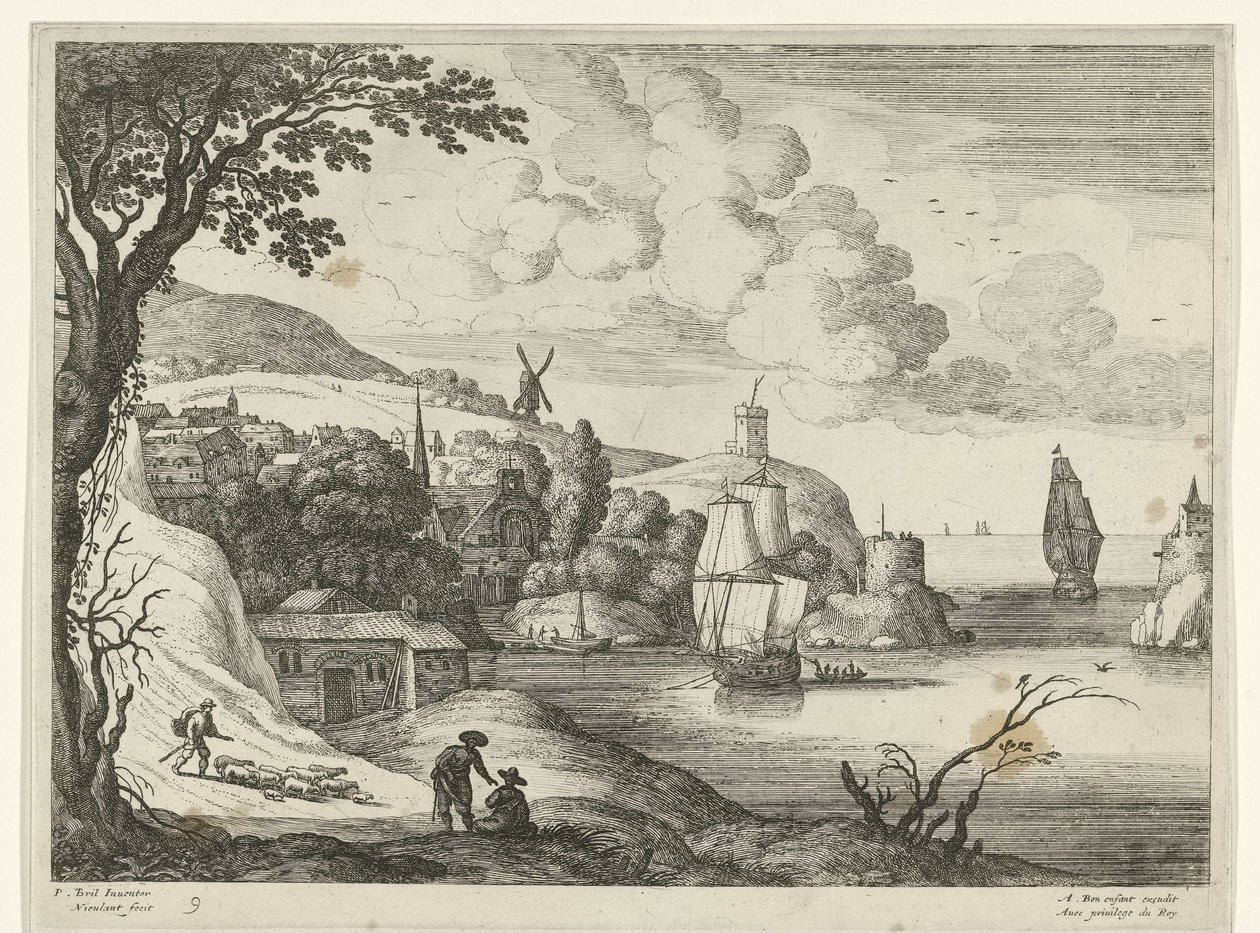 Village sur une baie - Willem van Nieulandt (II)