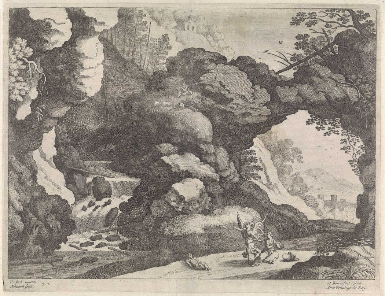 Paysage avec Agar et Ismaël - Willem van Nieulandt (II)