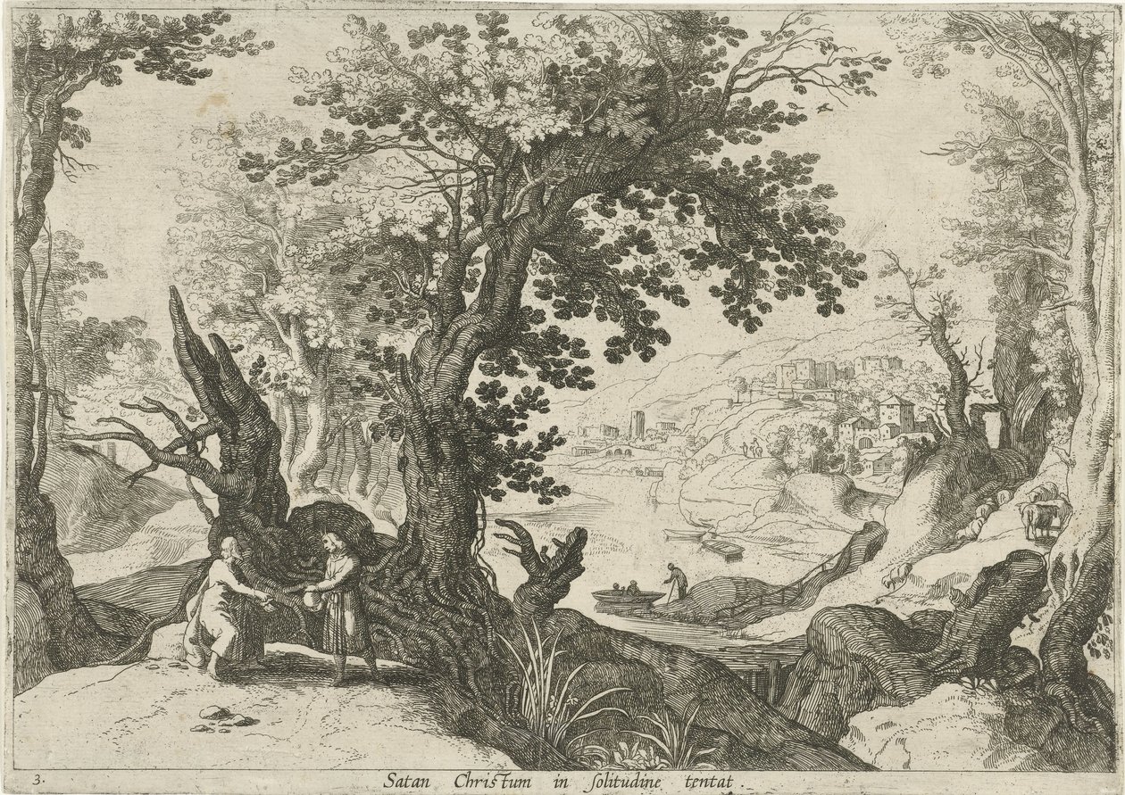 Paysage avec la tentation du Christ - Willem van Nieulandt (II)