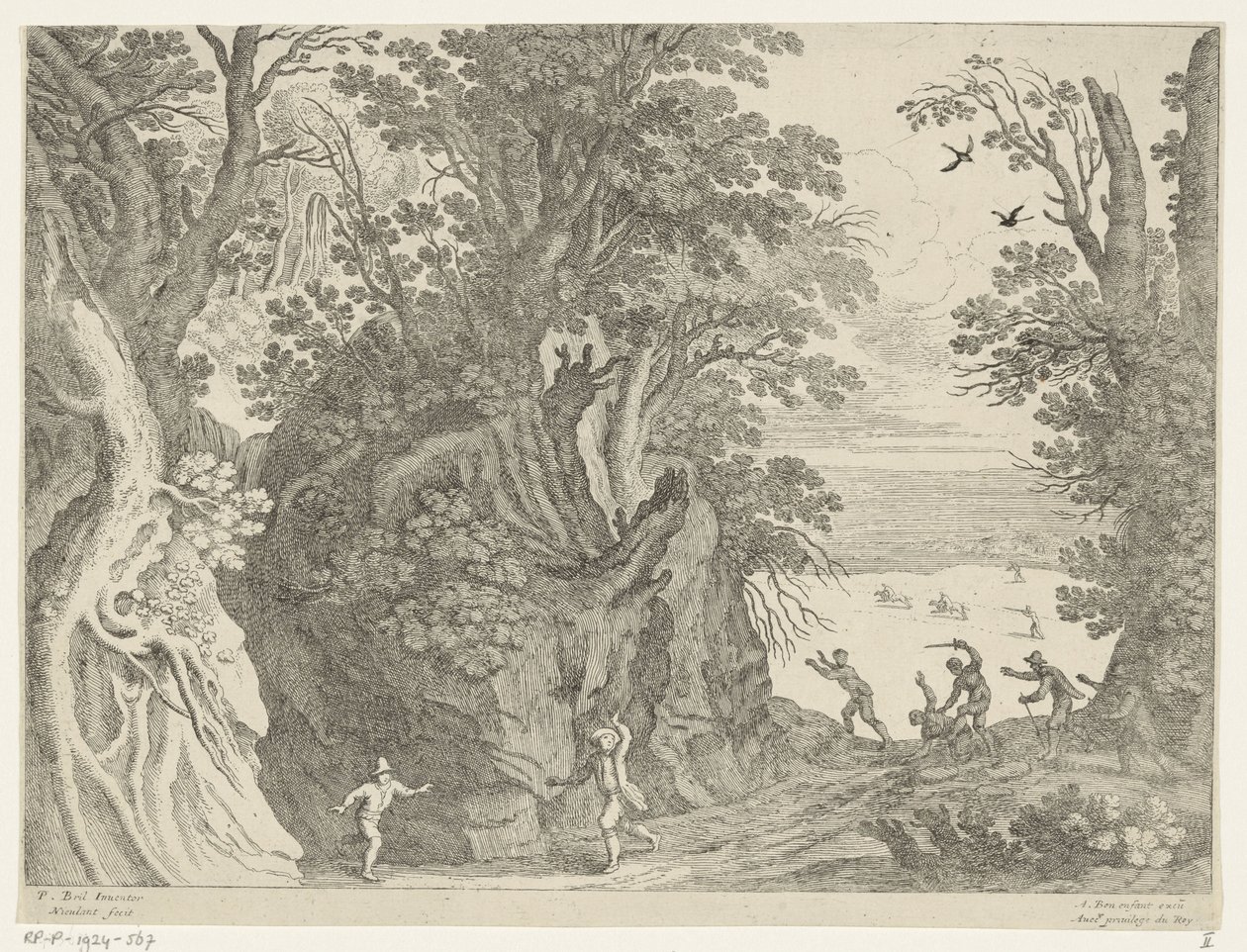 Paysage avec une attaque armée - Willem van Nieulandt (II)