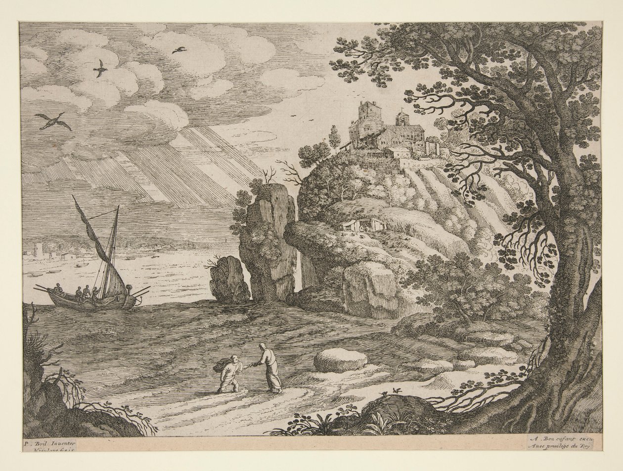 Paysages italiens ; une des 30 planches - Willem van Nieulandt II