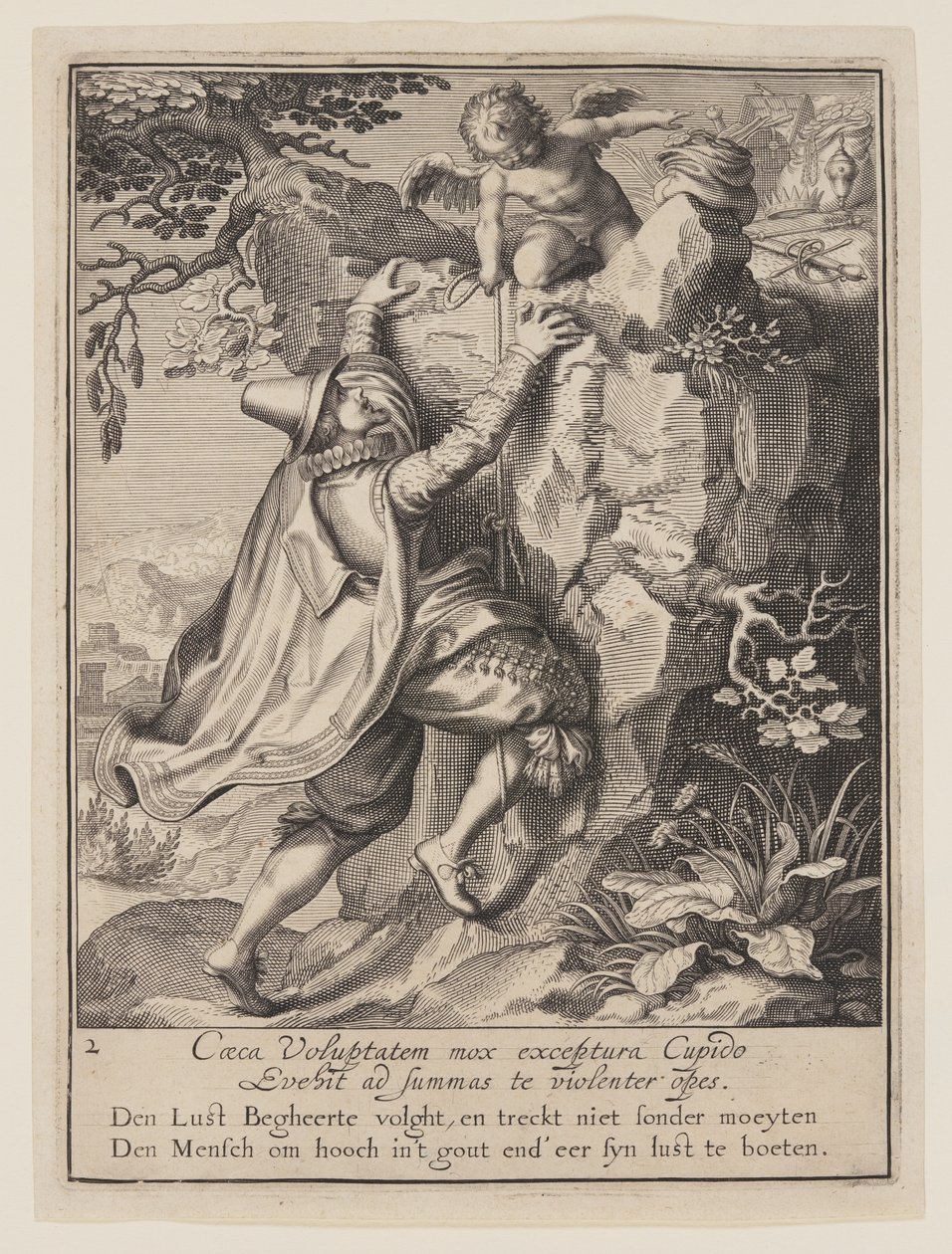 Un jeune homme gravissant une colline avec l