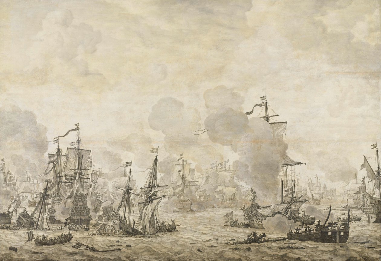 Épisode de la bataille entre les flottes néerlandaise et suédoise dans le détroit, 8 novembre 1658 - Willem van de Velde (I)