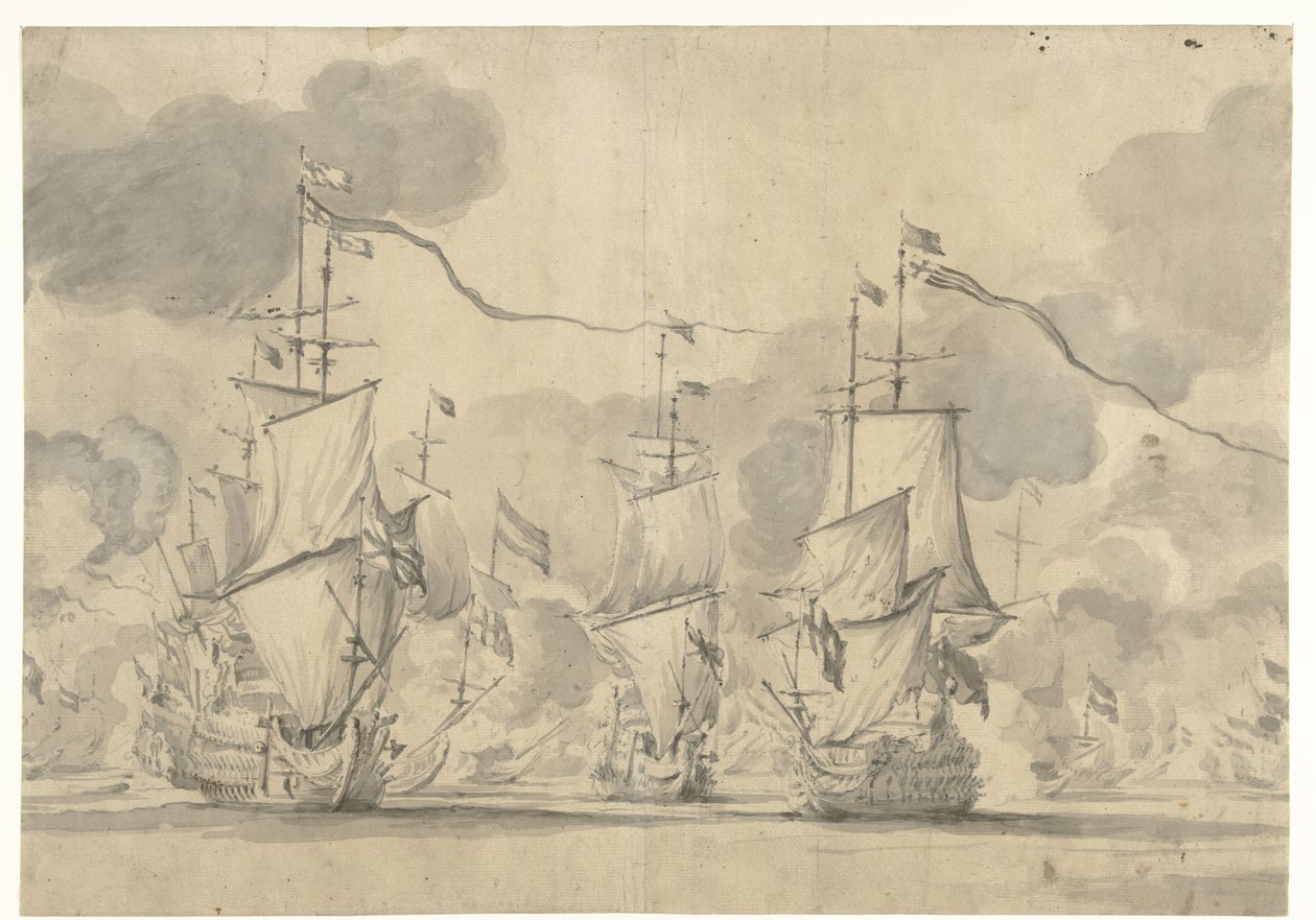 Bataille navale de Lowestoft le 13 juin 1665 - Willem van de Velde (I)