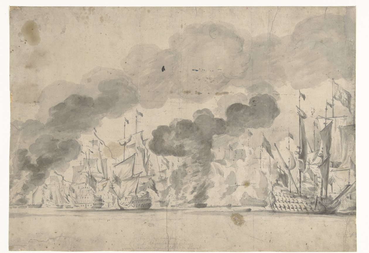 Bataille navale de Lowestoft le 13 juin 1665 - Willem van de Velde (I)
