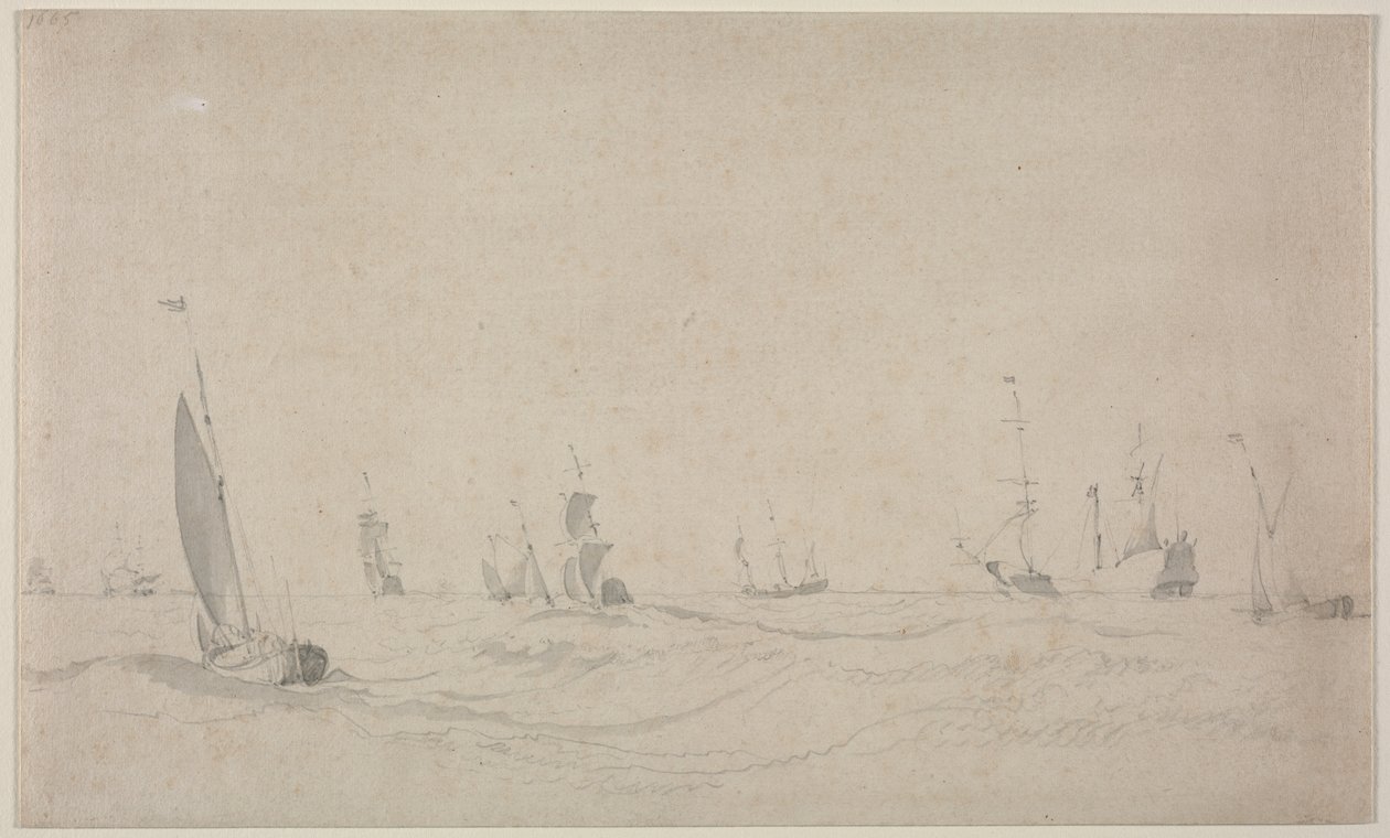 Navires sur une Mer Agitée - Willem van de Velde
