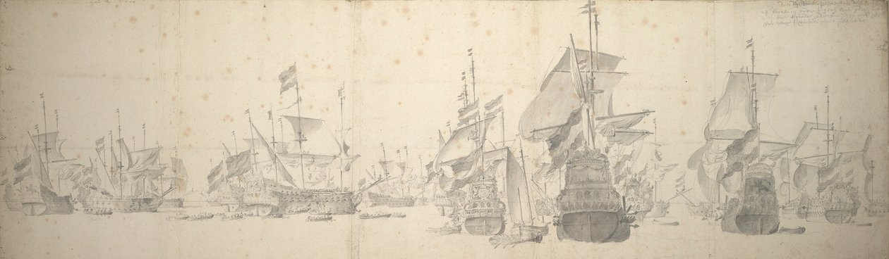 Conseil de guerre dans la flotte hollandaise au large de Terschelling, 7-17 octobre 1658 - Willem van de the Elder Velde
