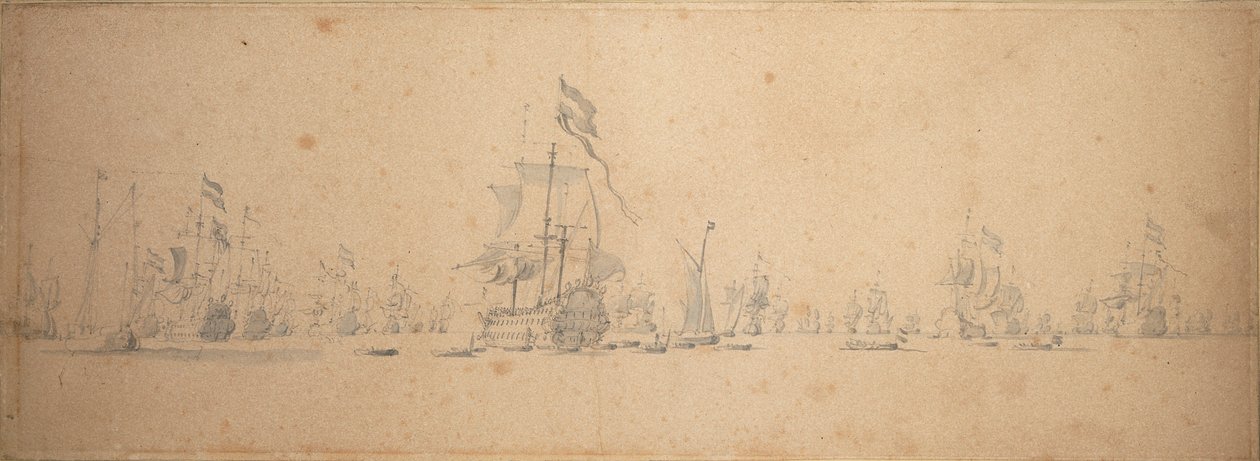 Un conseil de guerre dans la flotte hollandaise - Willem van de the Elder Velde