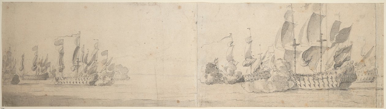 Plage et action de van Ghent - Willem van de the Elder Velde