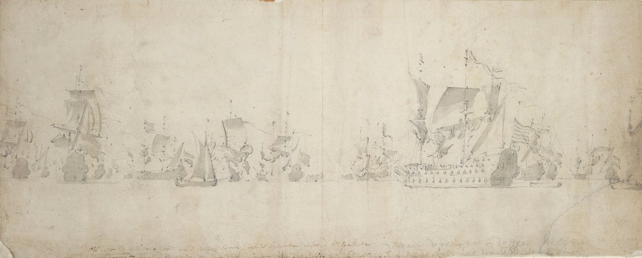 Flotte hollandaise après le conseil de guerre, 8-18 août 1665 - Willem van de the Elder Velde