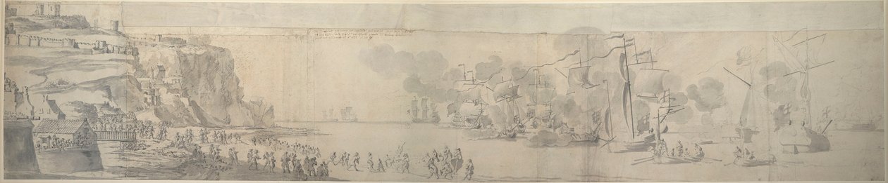 Marie de Modène débarquant à Douvres, 21 novembre-1 décembre 1673 - Willem van de the Elder Velde