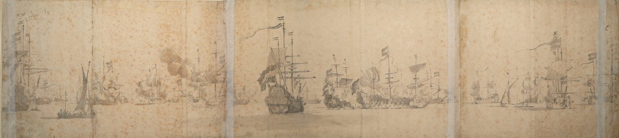 La flotte néerlandaise au large des côtes de Hollande en novembre 1664 - Willem van de the Elder Velde