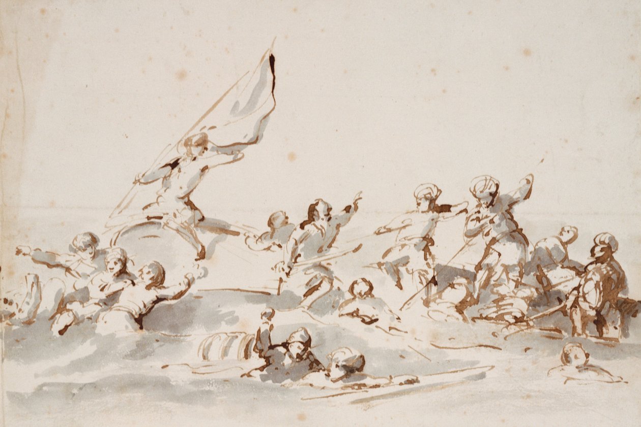 Un combat en bateaux, c.1685 - Willem van de Velde the Younger