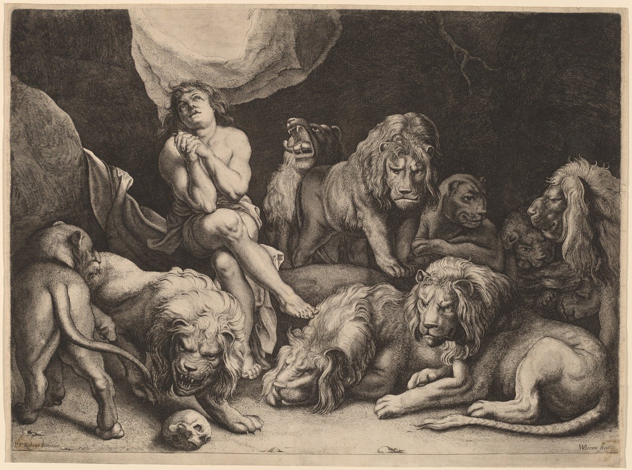 Daniel dans la fosse aux lions - Willem van der Leeuw after Sir Peter Paul Rubens