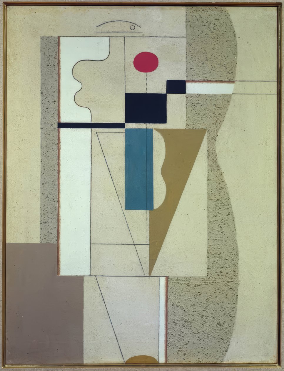 Figure avec ellipse rouge - Willi Baumeister