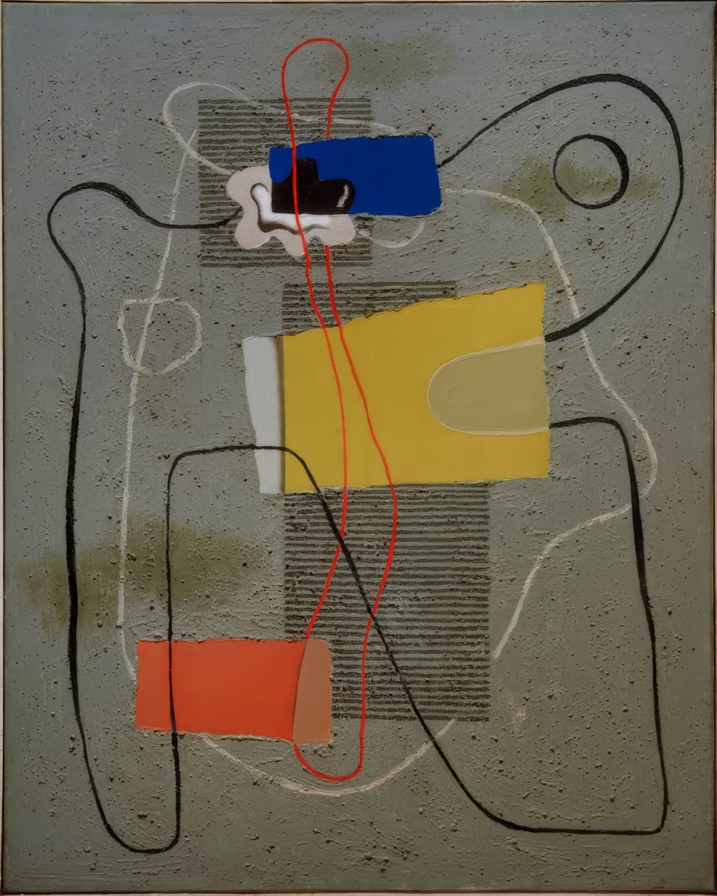 Composition linéaire sur fond gris - Willi Baumeister