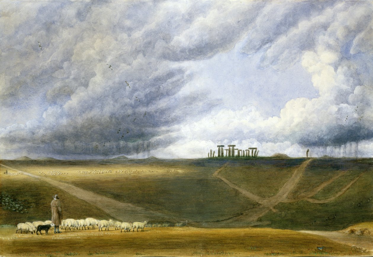 Moutons paissant à Stonehenge - Joseph Mallord William Turner