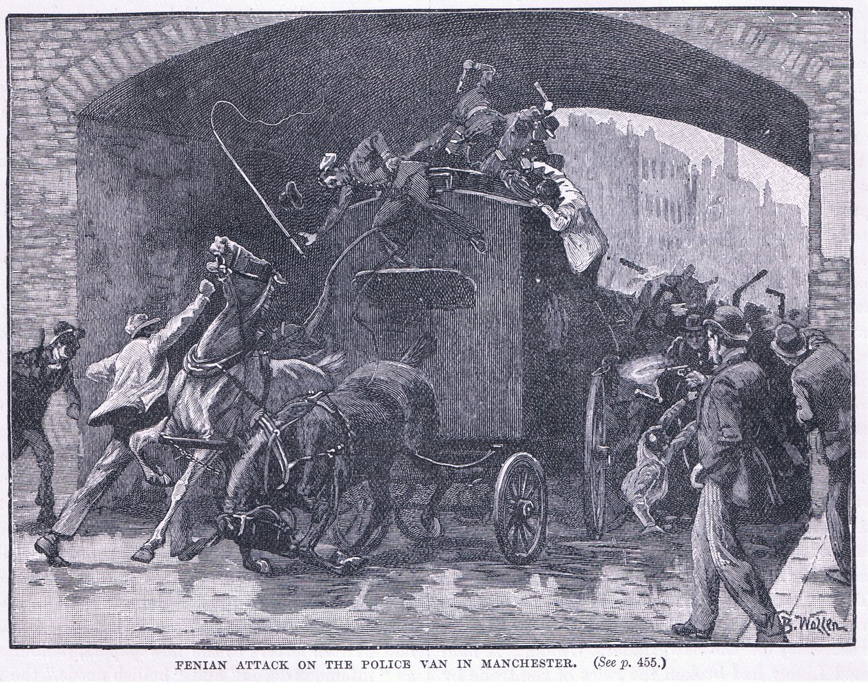 Attaque pénienne sur la fourgonnette de police à Manchester 1867 AD - William Barnes Wollen