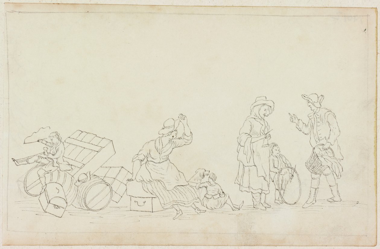 Femme fumant, enfants, homme et femme - William Beilby
