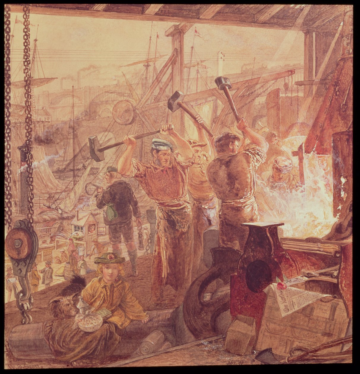 Industrie sur la Tyne : fer et charbon - William Bell Scott