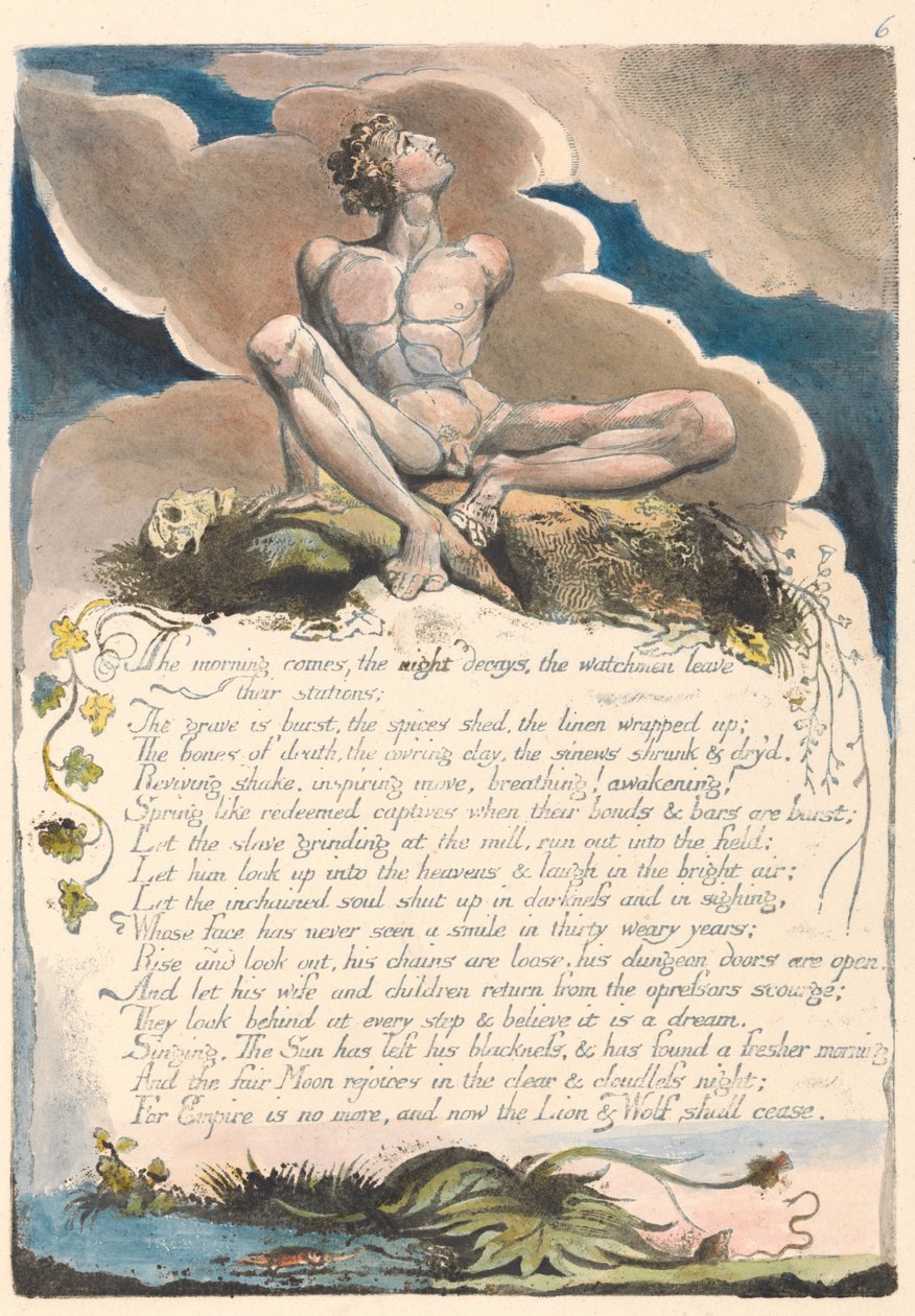 Amérique. Une prophétie, Planche 8, Le matin vient... - William Blake