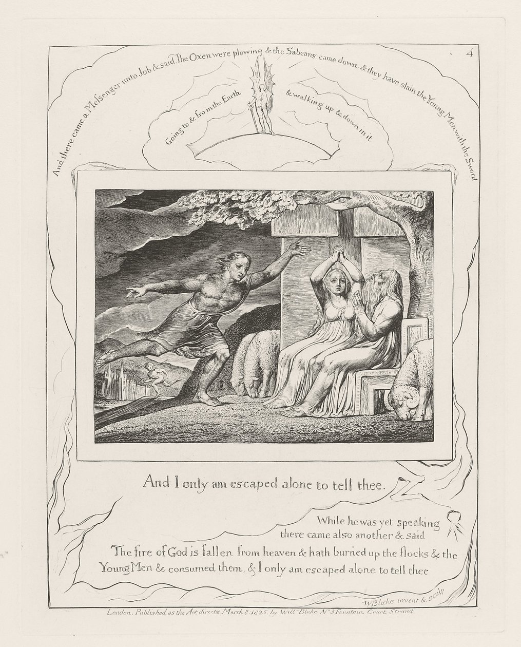 Et je suis seul échappé pour te le dire., 1825 - William Blake
