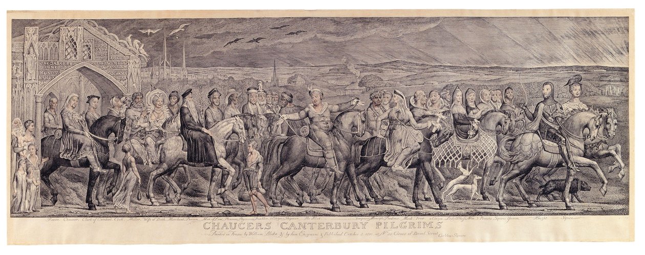 Les pèlerins de Canterbury de Chaucer - William Blake